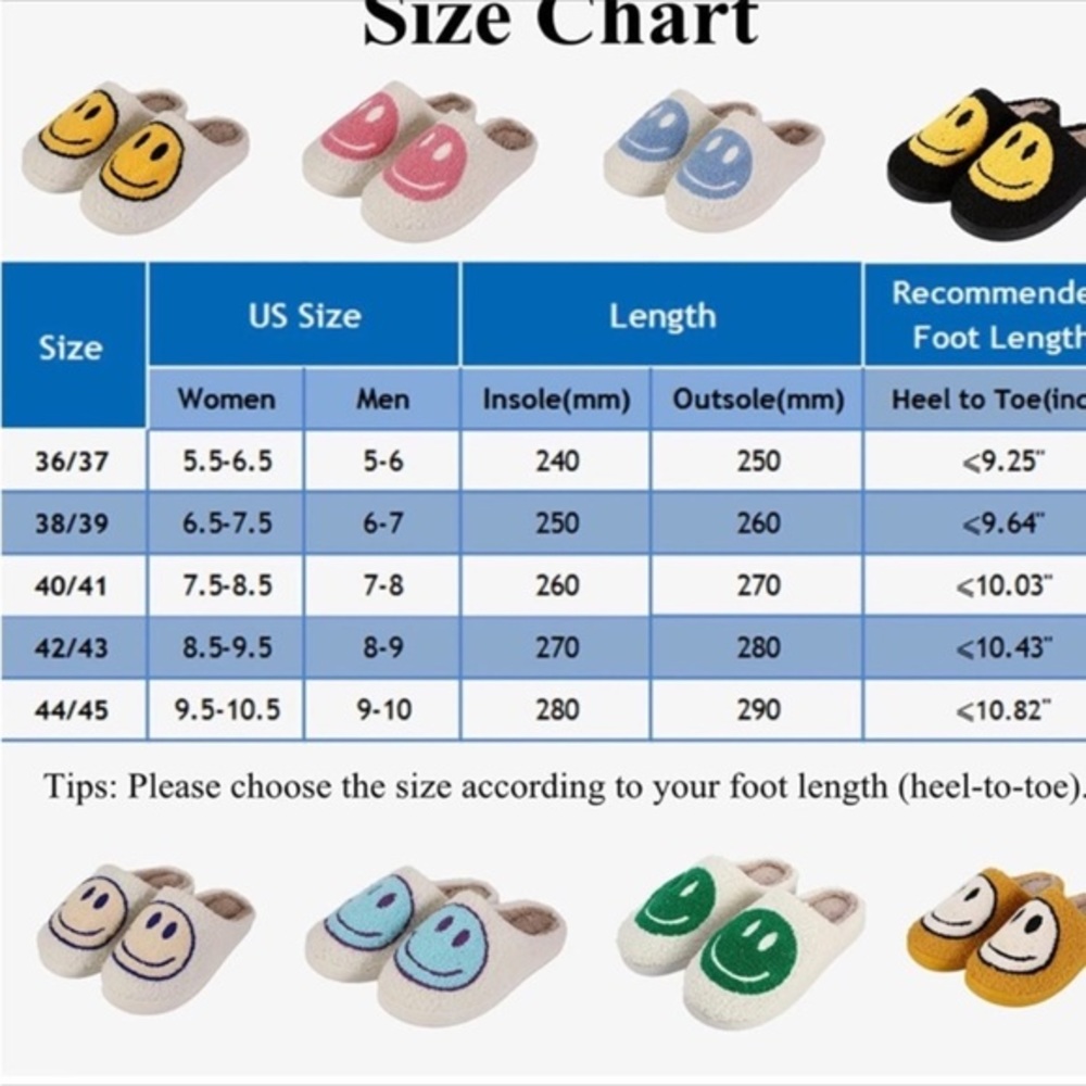 - Retro Smiley face Soft Plush Comfy Warm Slip-on Slippers, Non Slip nwot - Picture 5 of 7